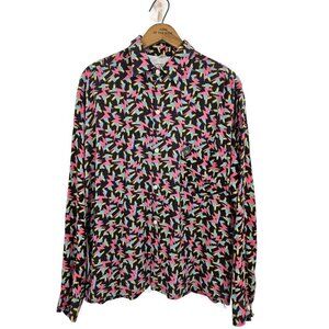 Vtg 80s Sortie des Classes Button Down Shirt Mens M Long Sleeve Viscose France